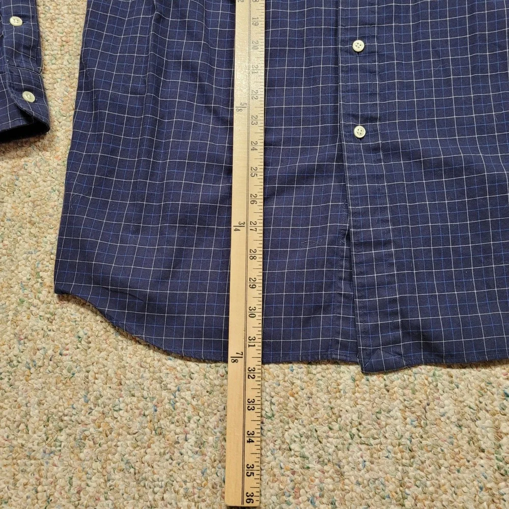 Polo Ralph Lauren Lowell Sport Shirt Mens‎ Medium Blue Grid Check Cotton Pony